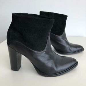 All Saints black leather and suede ankle booties 6
